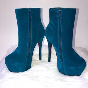Platform faux-suede booties